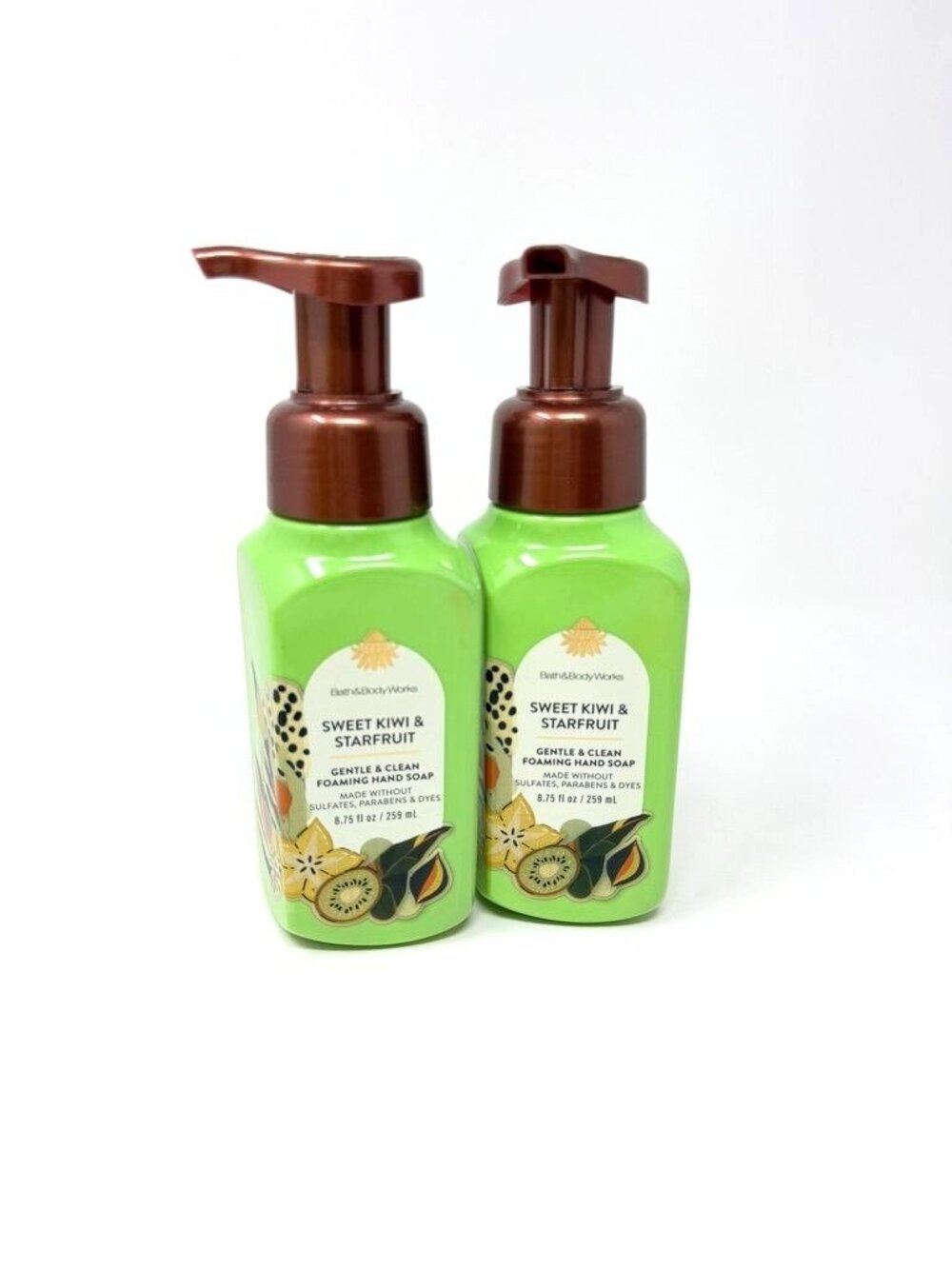 Bath & Body Works 2 Sweet Kiwi & Starfruit Foaming Hand Soap 8.75 Fl Oz Gentle
